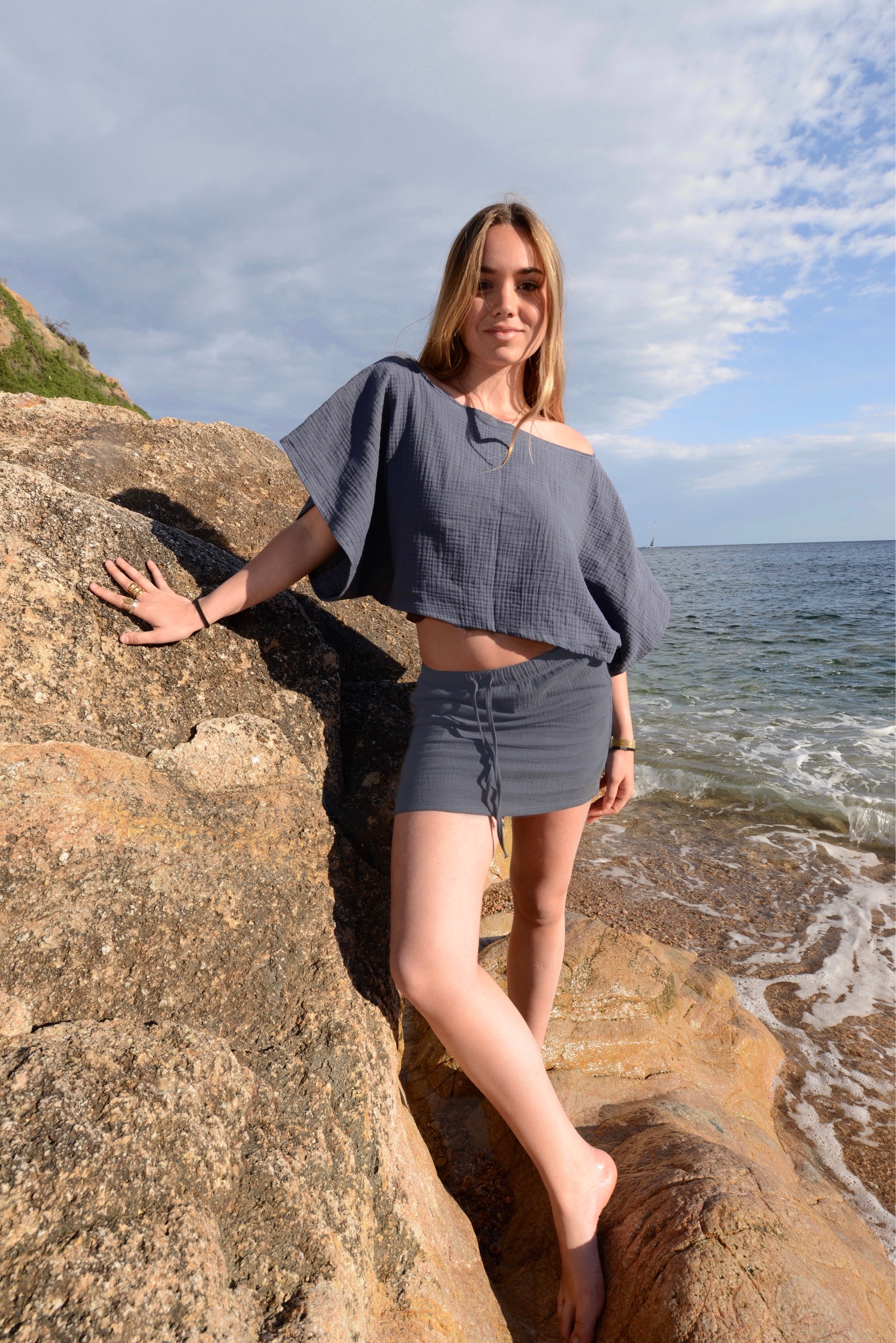 Falda Corta Azul