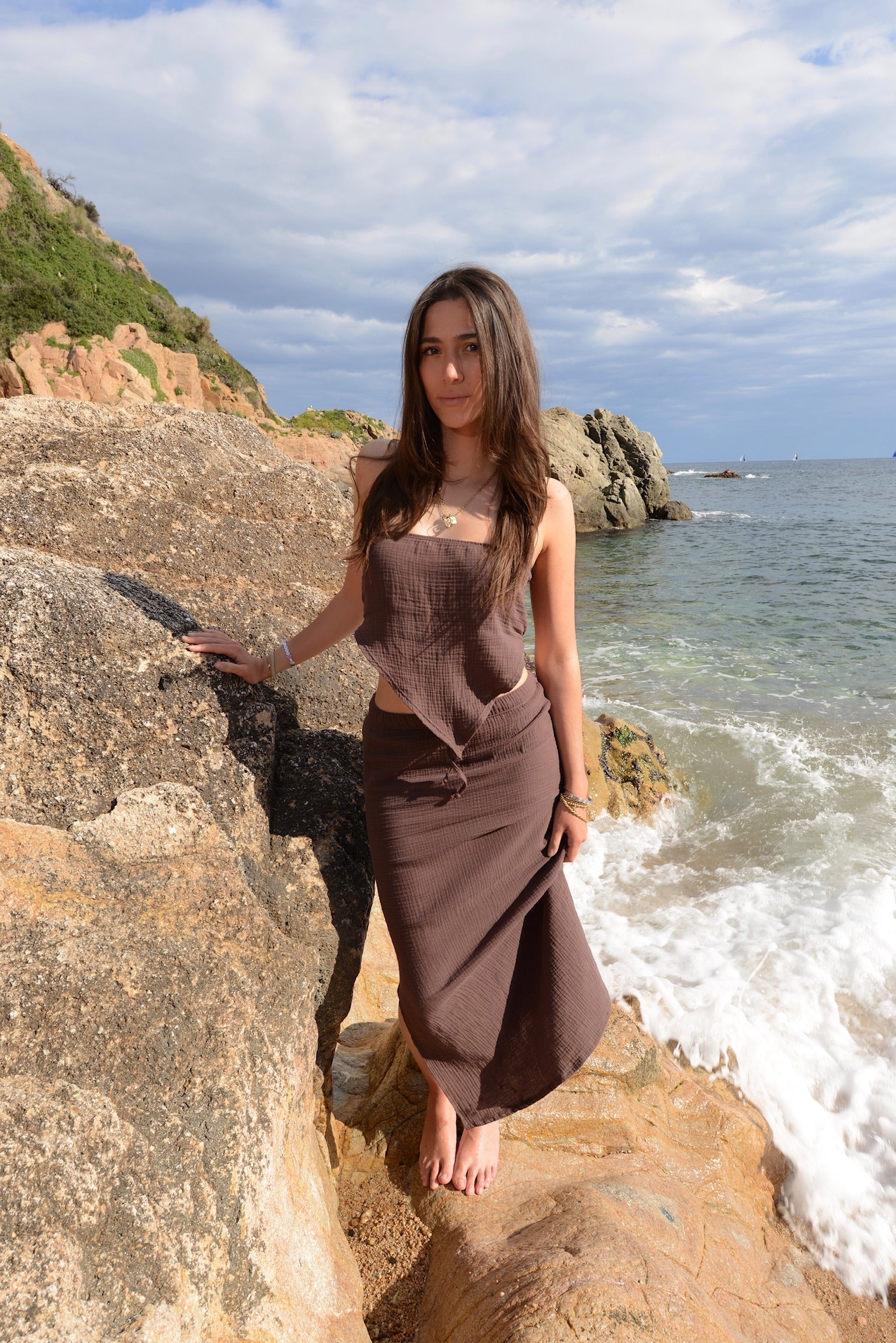 Falda Larga Marrón